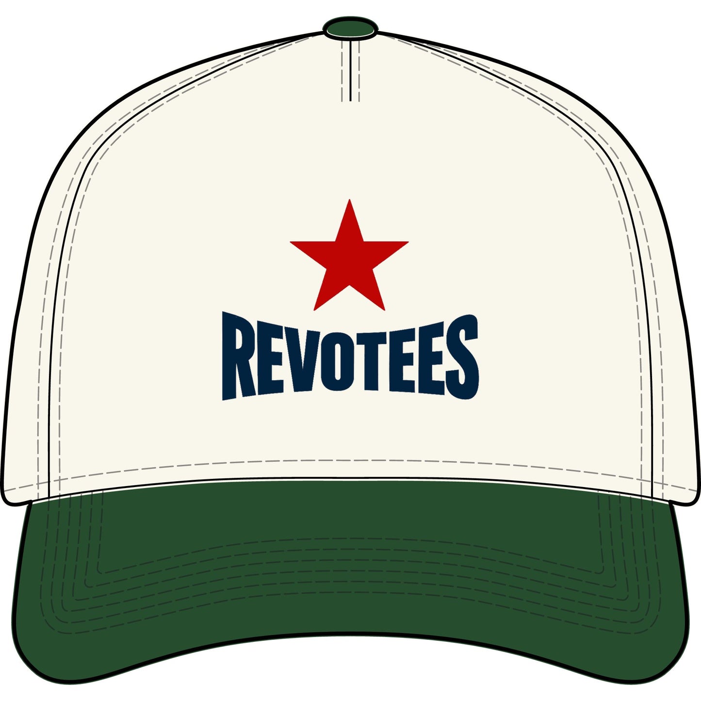 Revotees Two-Tone Cap — Vintage Red Star Baseball Hat