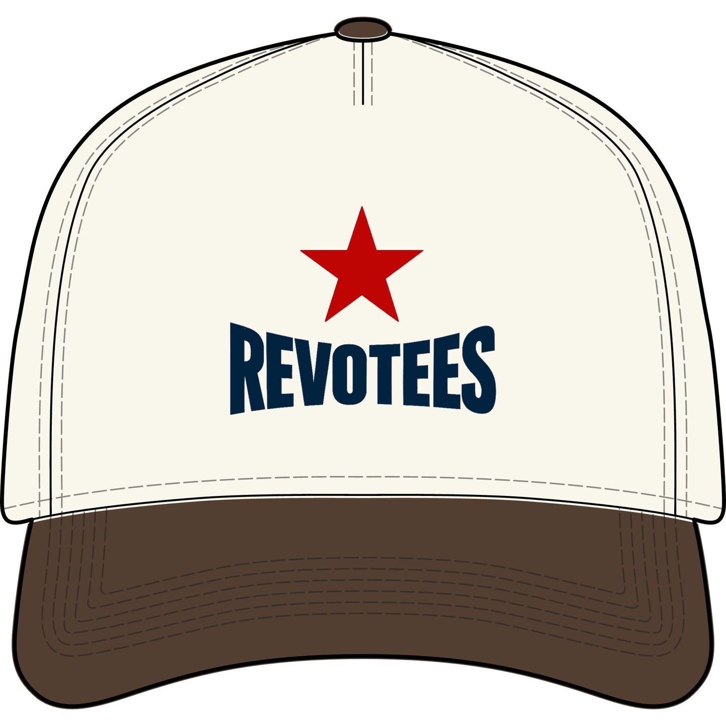 Revotees Two-Tone Cap — Vintage Red Star Baseball Hat