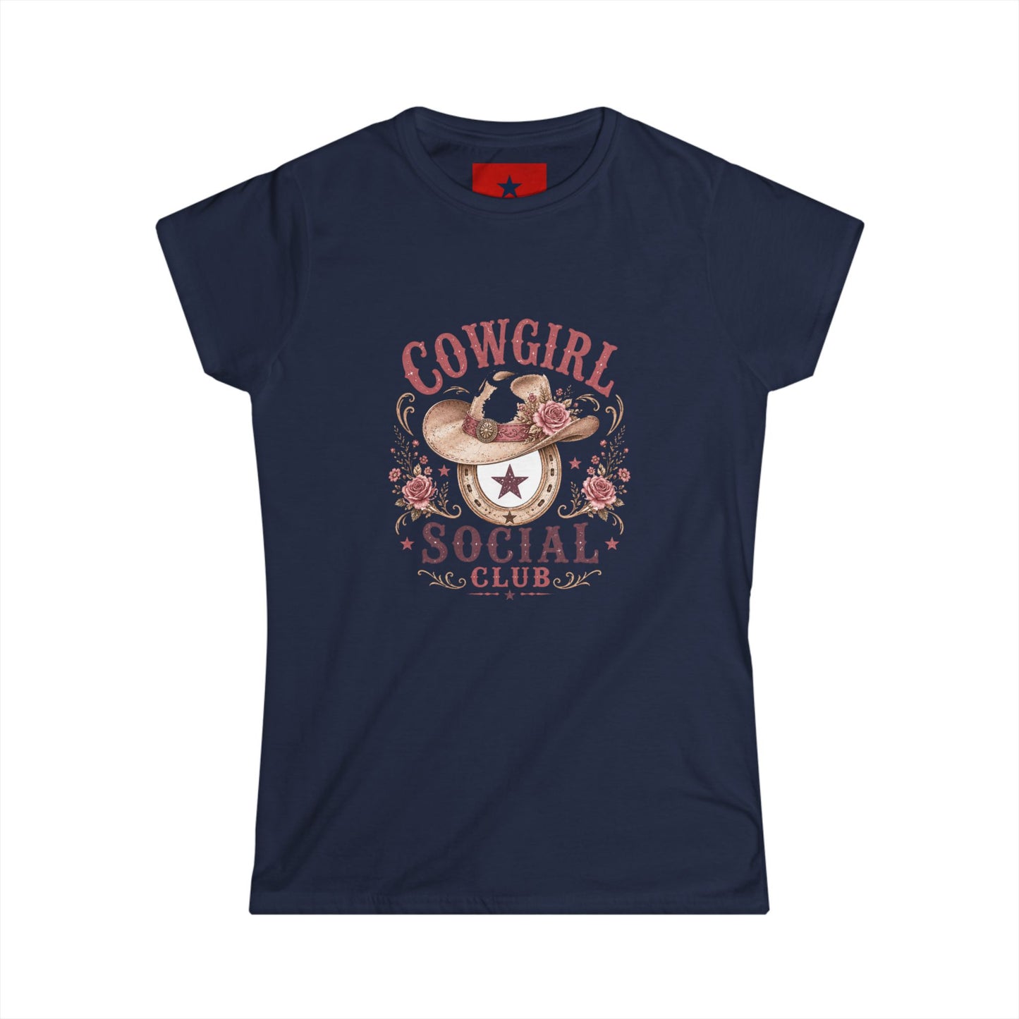 Cowgirl Social Club Women's Tee — Western Cowgirl Hat Graphic Shirt