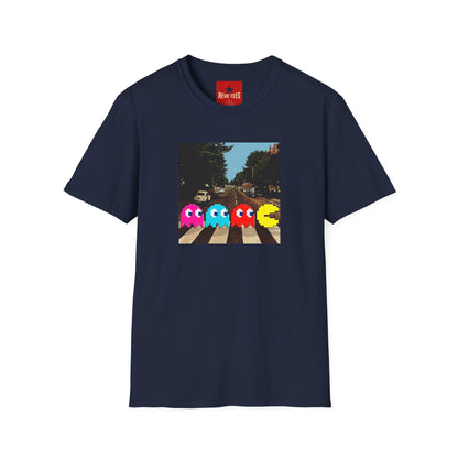 Pac‑City Arcade T‑Shirt — Retro Pixel Ghosts Crossing Graphic Tee