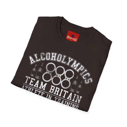 Alcoholympics Team Britain T-Shirt — Funny Drinking Crew Tee