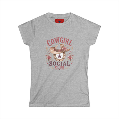 Cowgirl Social Club Women's Tee — Western Cowgirl Hat Graphic Shirt