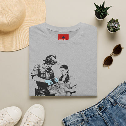 Banksy T-Shirt — Police Officer and Girl Stencil Art Tee (Banksy-Style)