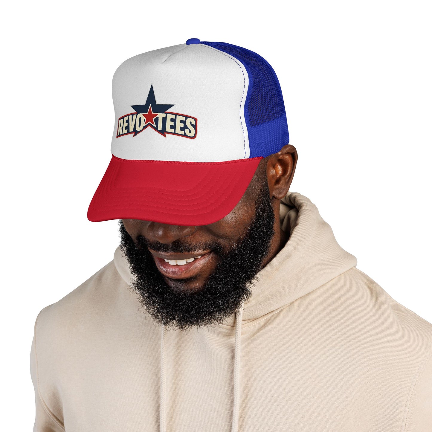 Revotees Star Logo Trucker Cap - Vintage Patriotic Mesh Hat
