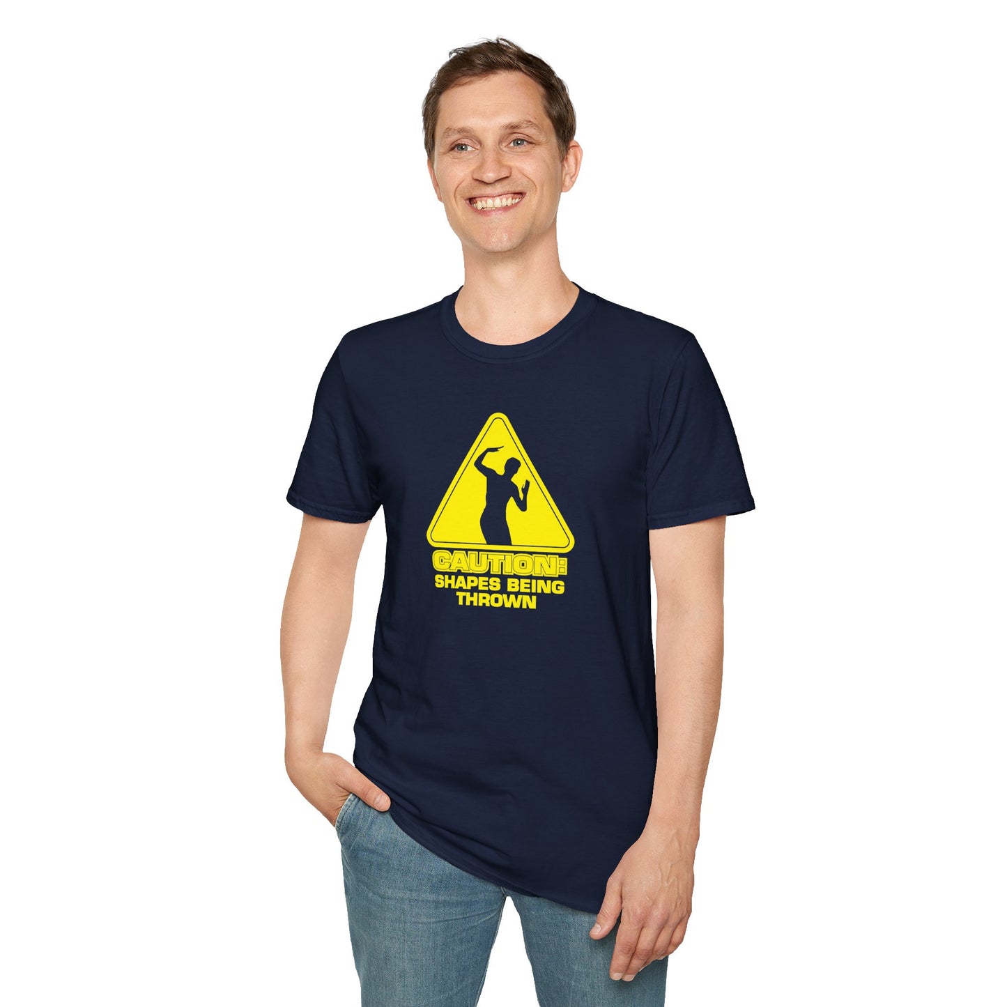 Caution - Throwing Shapes - Unisex Softstyle T-Shirt
