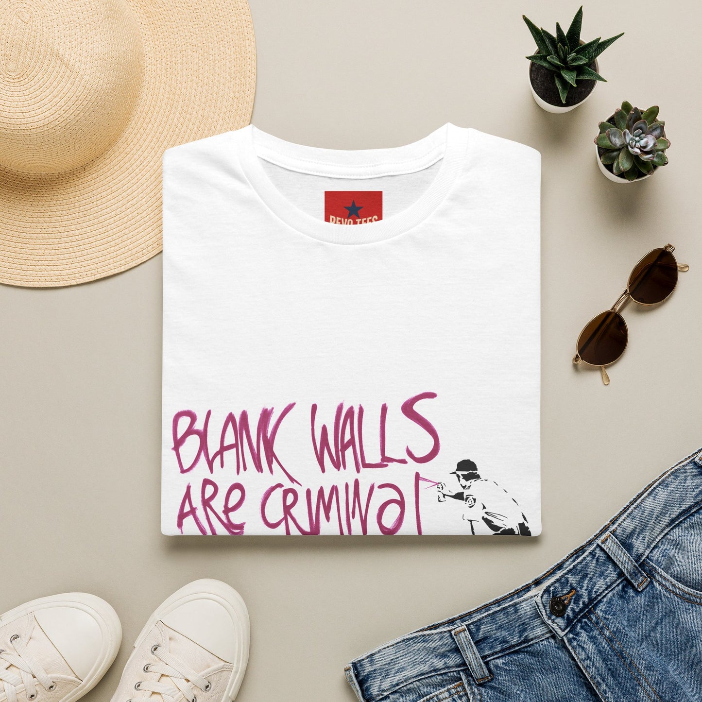 T-Shirt — “Blank Walls Are Criminal” Street Art Graphic Tee