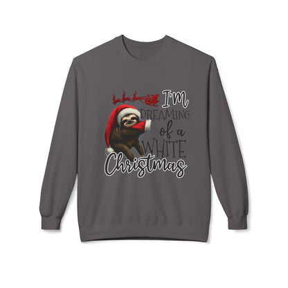 Christmas Sloth Sweatshirt – "I'm Dreaming of a White Christmas" Cozy Crewneck