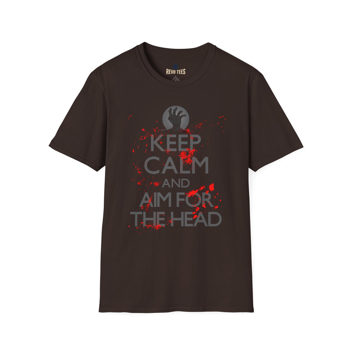 Revotees Keep Calm and Aim for the Head Horror Zombie Graphic T-Shirt - alternate view 3