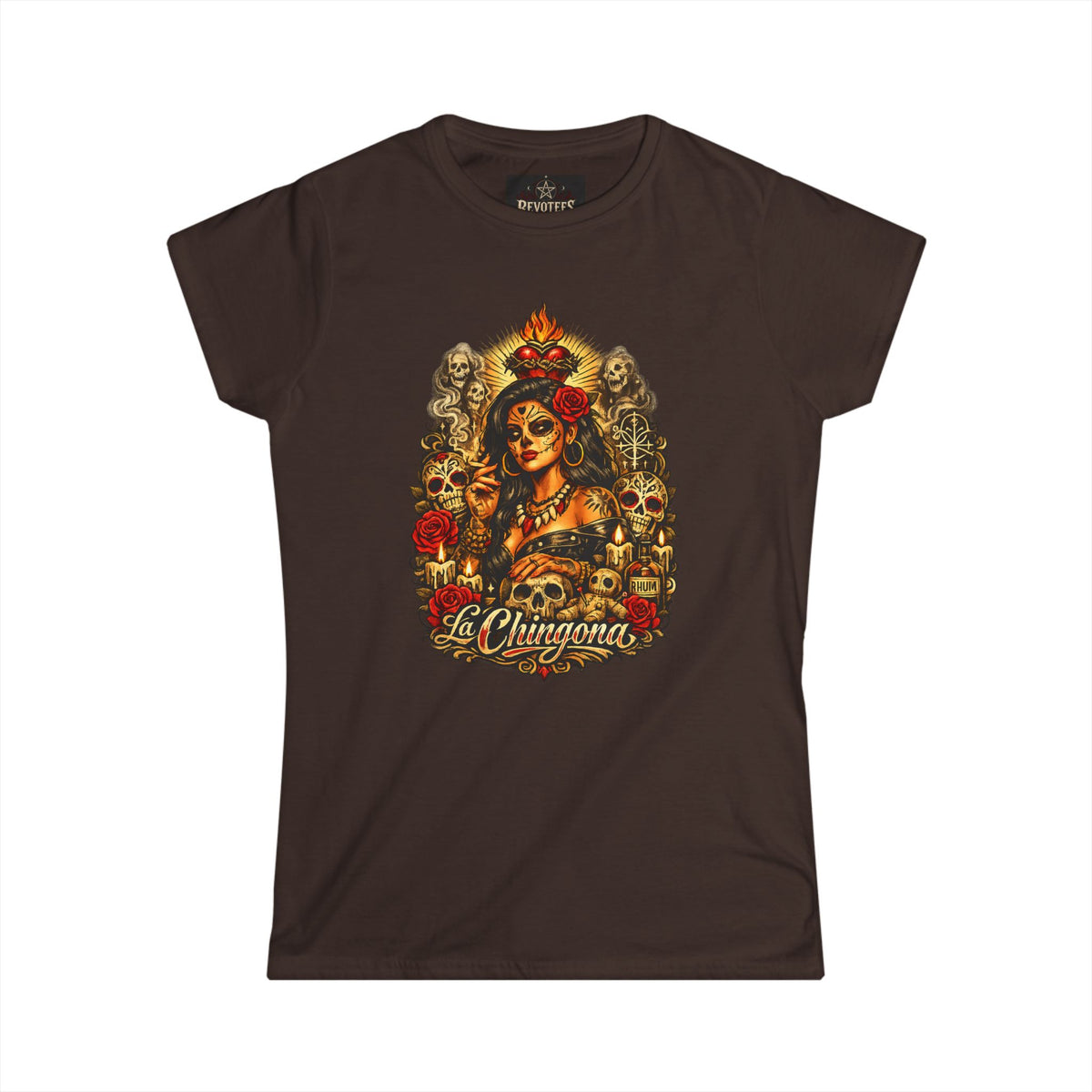 Revotees La Chingona Day of the Dead Sugar Skull T-Shirt - alternate view 5