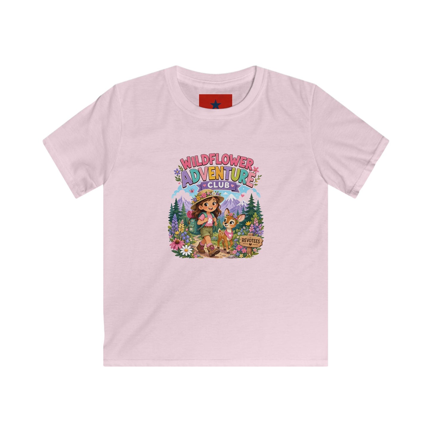 Kids Tee — "Wildflower Adventure Club" Cute Forest Animals Graphic