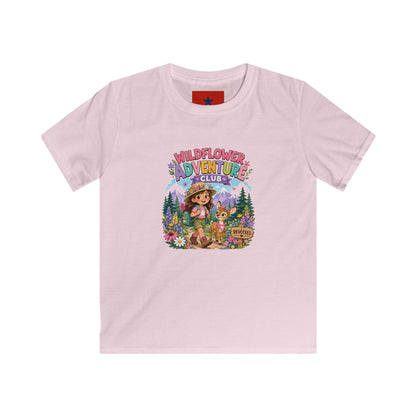 Kids Tee — "Wildflower Adventure Club" Cute Forest Animals Graphic