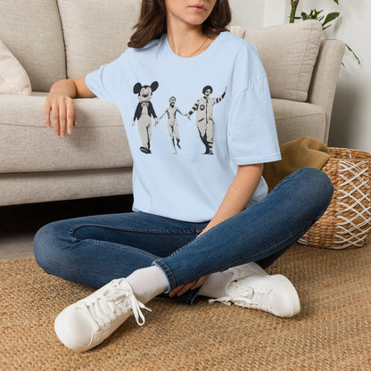 Banksy Graphic T-Shirt — Retro Satirical Parade Design