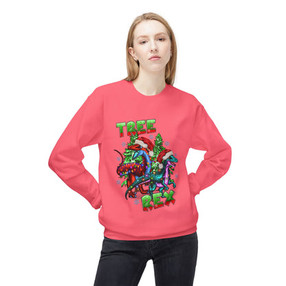 Tree Rex Christmas — Festive Dinosaur Holiday CrewneckSweatshirt