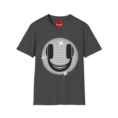 Smiling Disco Ball T-Shirt — Retro Dance Party Graphic Tee