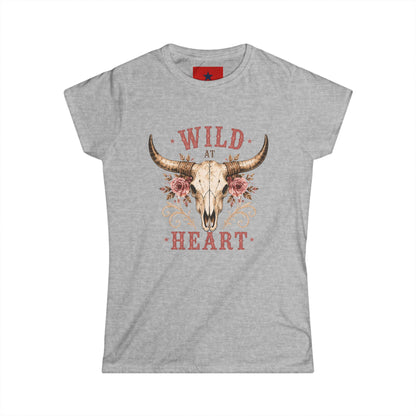 Wild at Heart Tee — Floral Longhorn Skull Women's T-Shirt