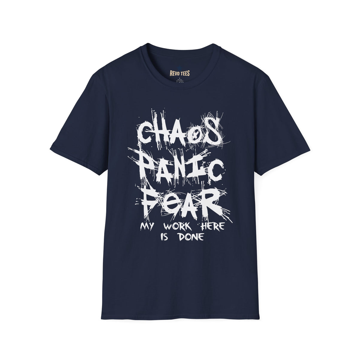 Revotees Chaos Panic Fear Unisex Softstyle T-Shirt - alternate view 9