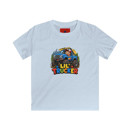 Kids Tee — "Lil' Trucker" Monster Truck Kids T-Shirt | Cute Off-Road Cartoon Top