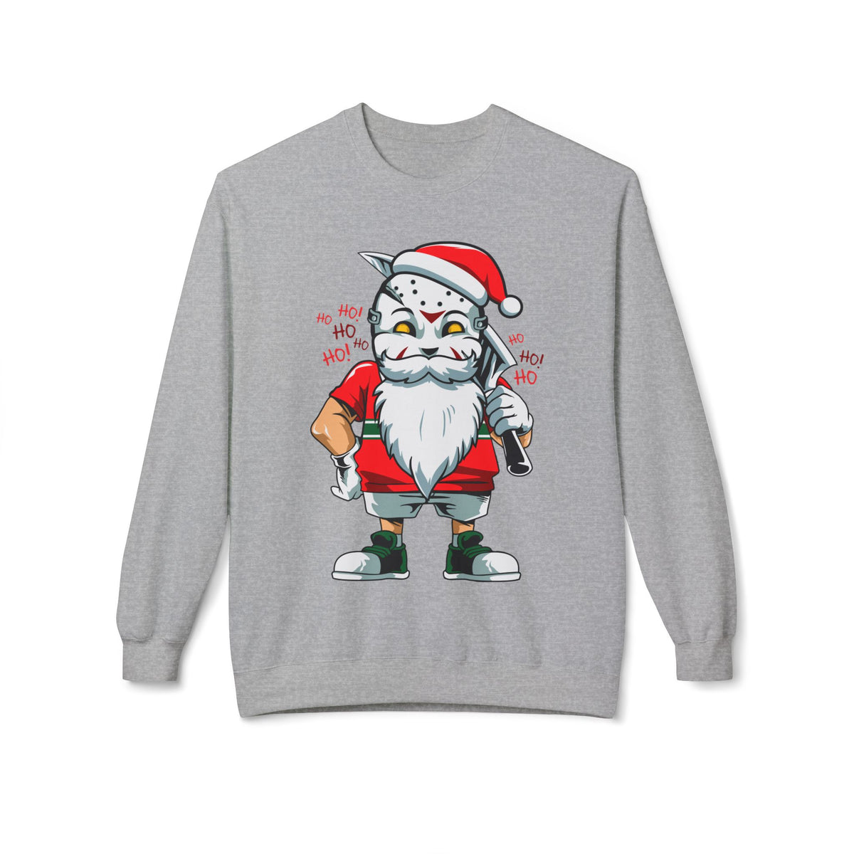 Santa Skull — Edgy Christmas Graphic Crewneck Sweatshirt