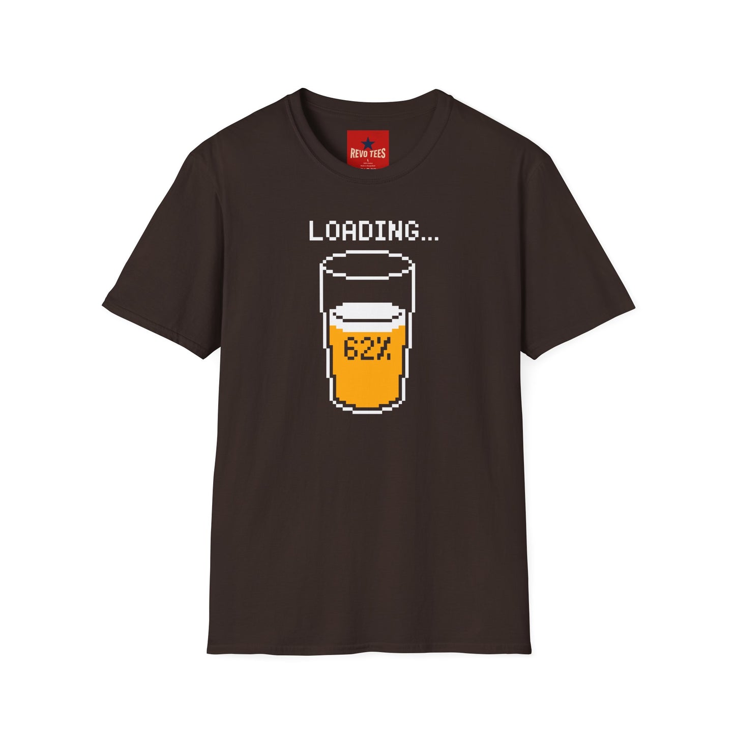 Beer Loading 62% T-Shirt — Funny Pixel Pint Graphic Tee for Beer Lovers