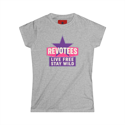 Revotees Live Free Stay Wild Womens Retro Star Graphic T-Shirt - alternate view 16