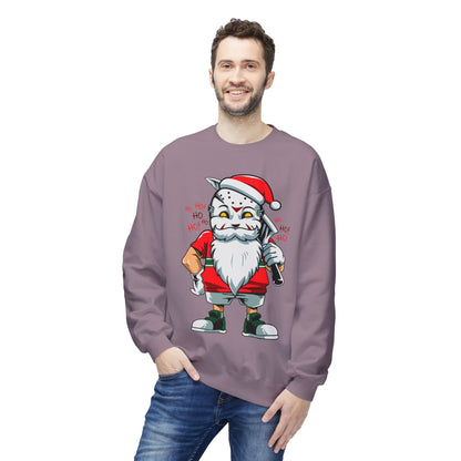Santa Skull — Edgy Christmas Graphic Crewneck Sweatshirt