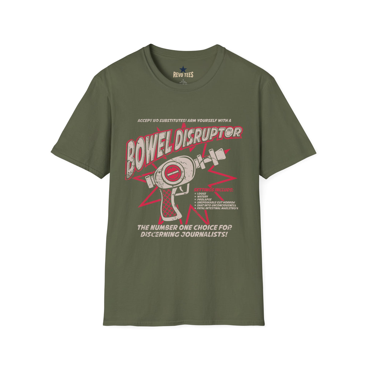 Revotees Bowel Disruptor Funny Medical Gut Health Graphic for Nurses Journalists T-Shirt - alternate view 3
