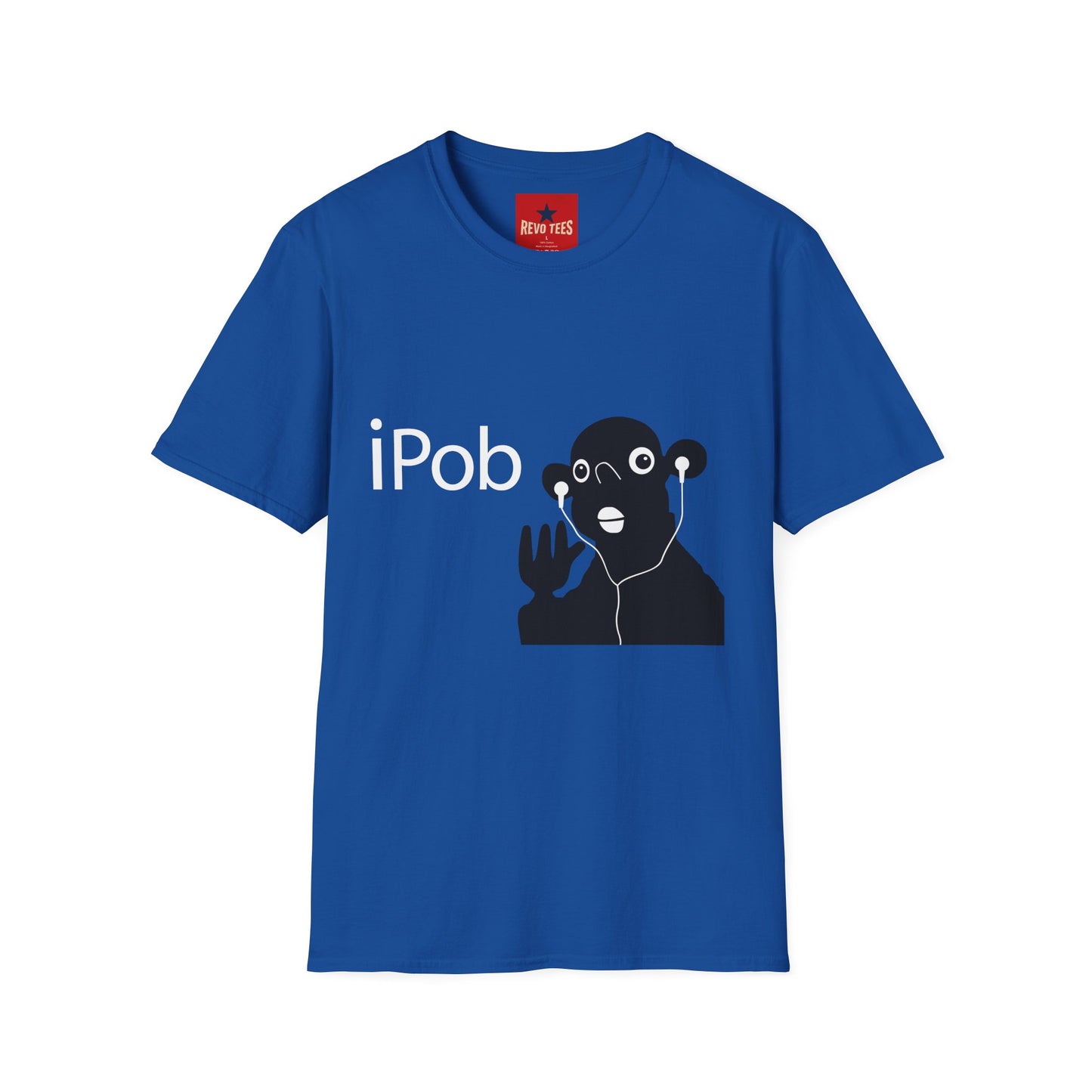 iPob Funny Graphic T-Shirt — Cute Earbud Face Tech Tee
