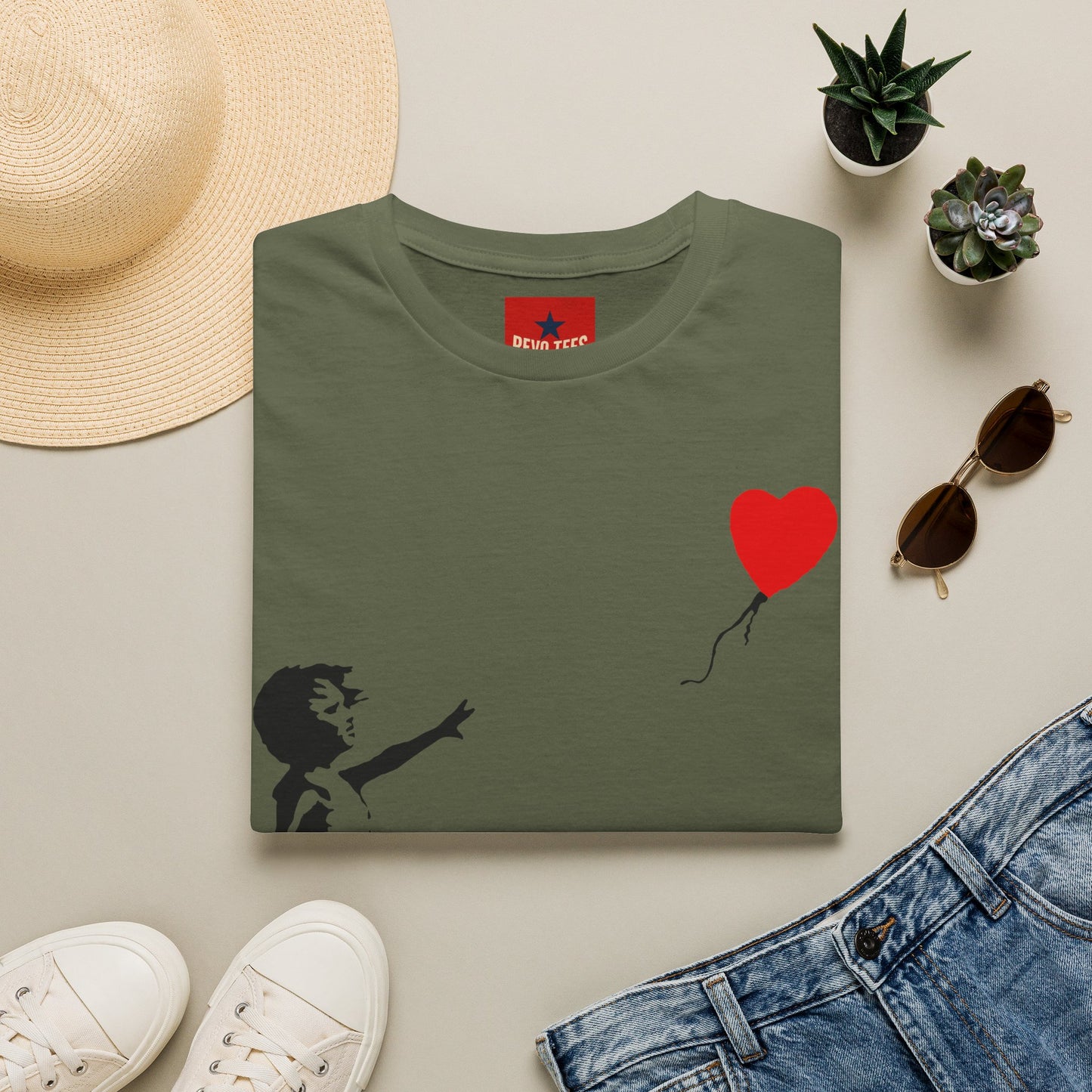 Banksy Balloon Girl T‑Shirt — Heart Balloon Street Art Graphic Tee
