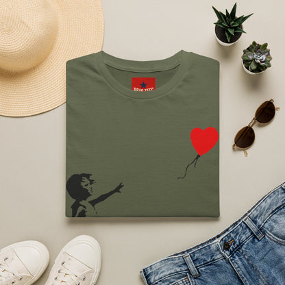 Banksy Balloon Girl T‑Shirt — Heart Balloon Street Art Graphic Tee
