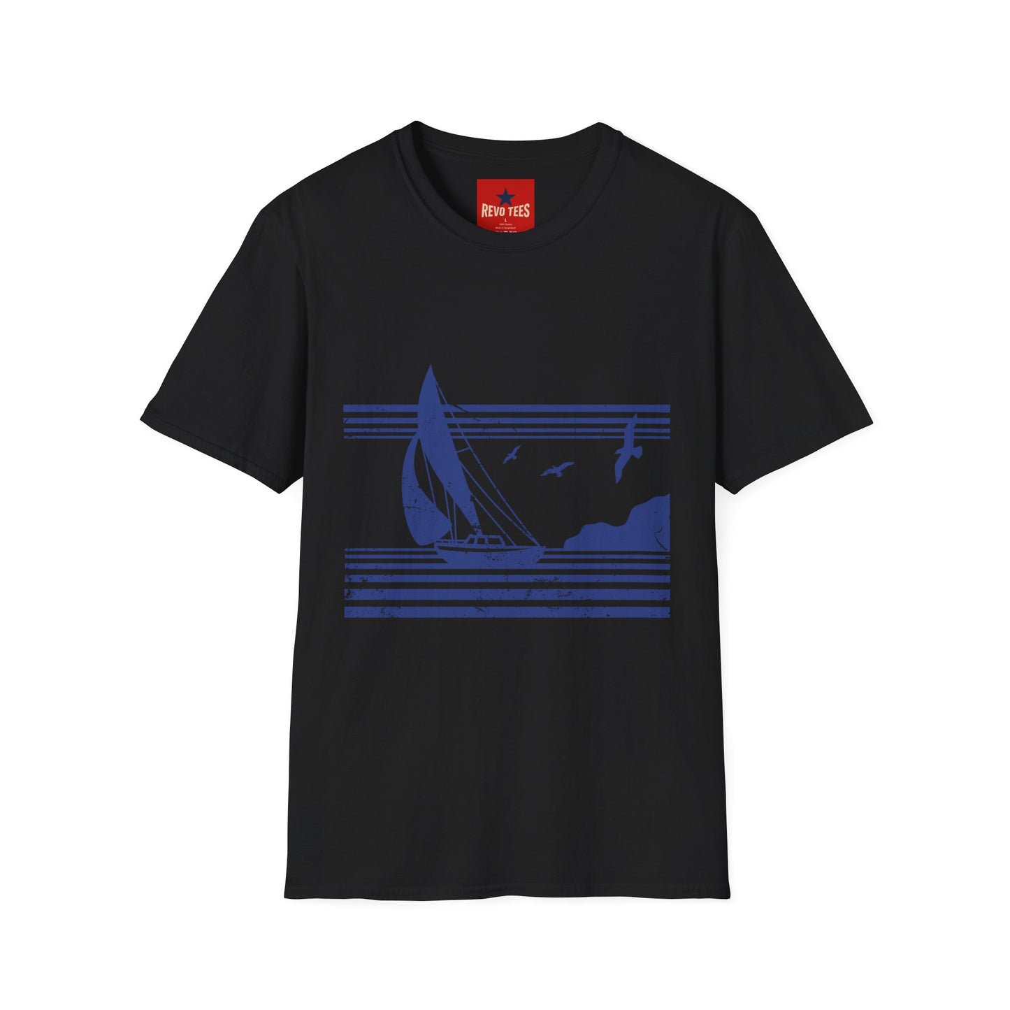 Sailboat Coastline T-Shirt — Nautical Sailing Graphic Tee