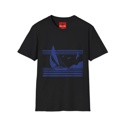 Sailboat Coastline T-Shirt — Nautical Sailing Graphic Tee