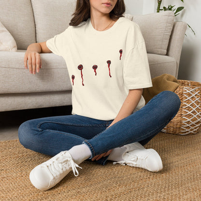 T-Shirt — Minimal Red Drip Eyeballs Graphic Tee