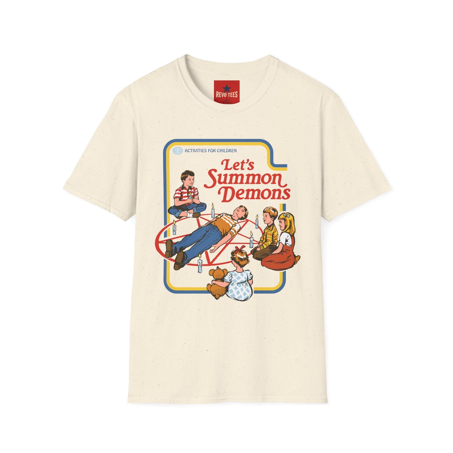 Let’s Summon Demons T‑Shirt — Retro Kids’ Activity Parody Tee