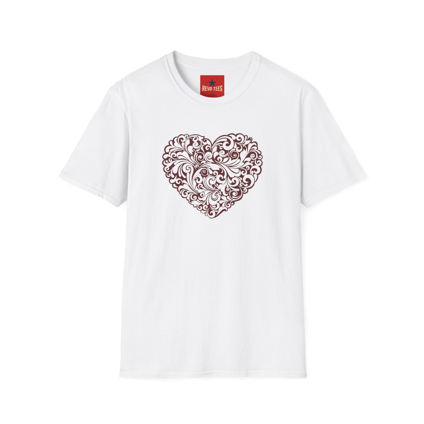 Ornate Floral Heart T-Shirt — Vintage Filigree Valentine Tee