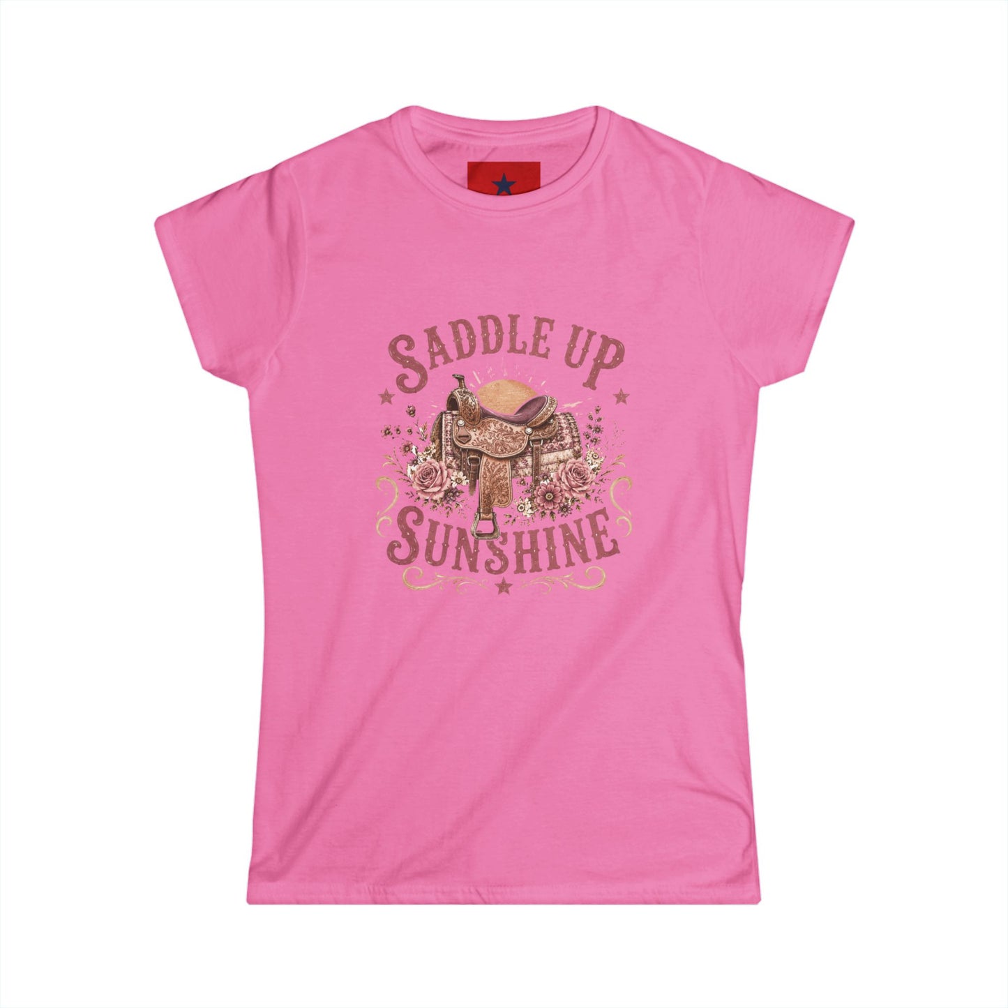 Saddle Up Sunshine Women's Tee — Cowgirl Saddle Graphic Tee
