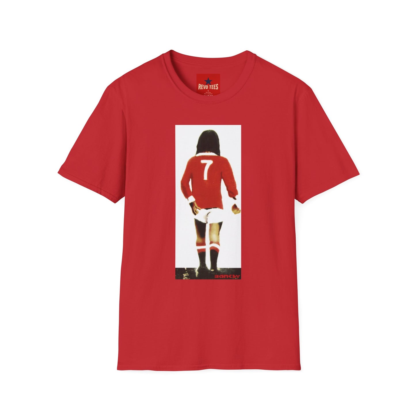 Banksy George Best Soccer Player No.7 Graphic T-Shirt — Retro Football Jersey Illustration