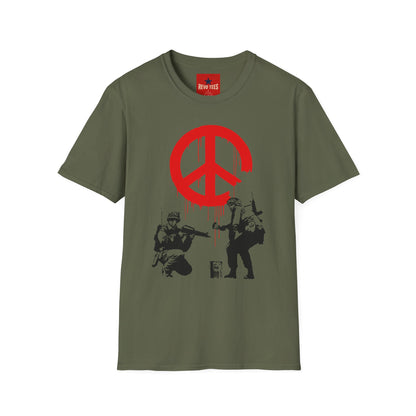 Banksy Peace Symbol Graffiti T-Shirt – Red Drip Street Art Tee
