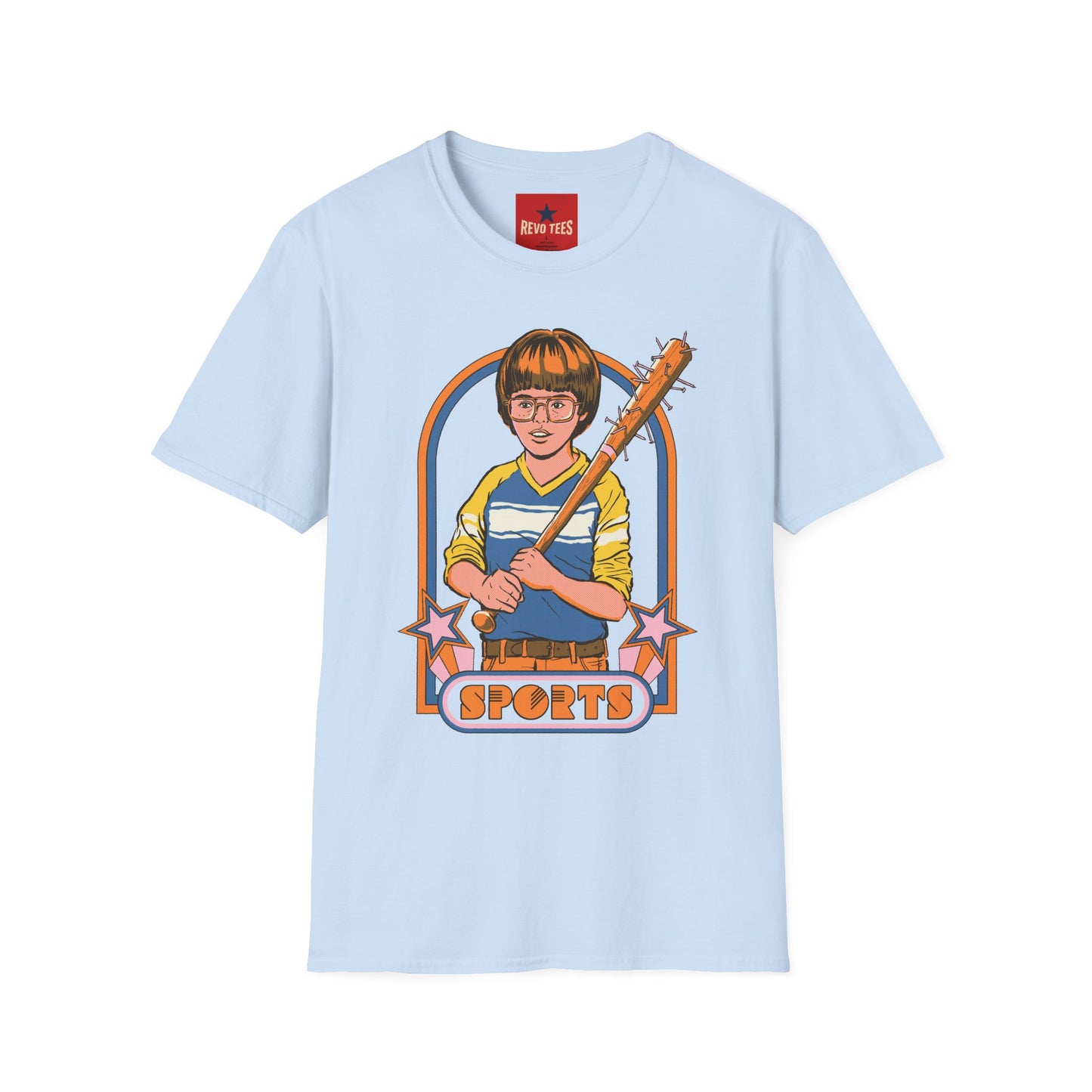 Retro Kid Sports T‑Shirt — Vintage Baseball Bat Graphic Tee