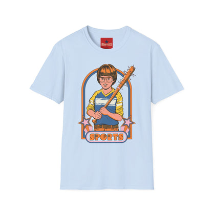 Retro Kid Sports T‑Shirt — Vintage Baseball Bat Graphic Tee