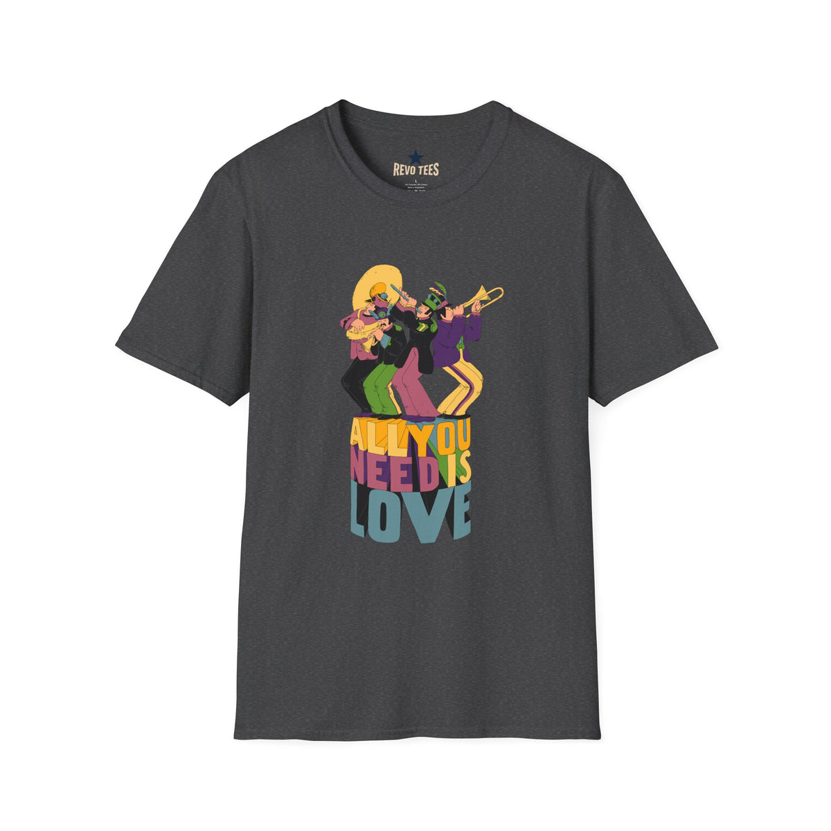 Revotees Retro Jazz Band All You Need Is Love Graphic T-Shirt - alternate view 7