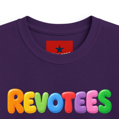 Kids Tee — Colorful 'REVOTEES' Bubble Letter Shirt for Children