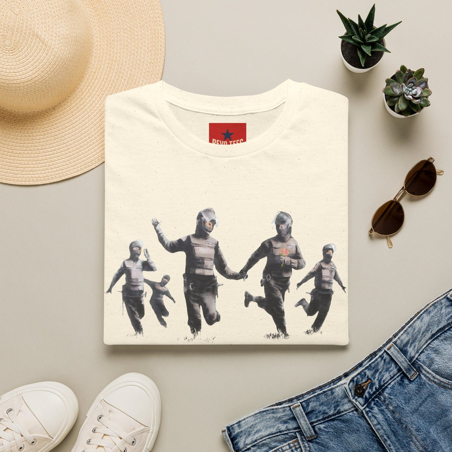 Banksy T-Shirt — Vintage Running Figures Graphic Tee
