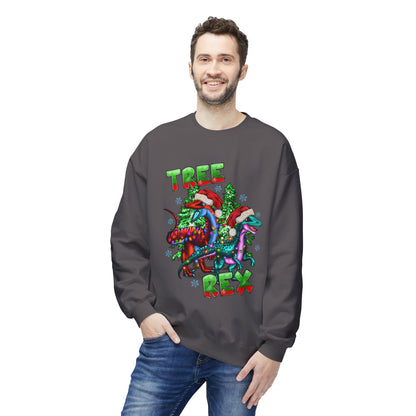 Tree Rex Christmas — Festive Dinosaur Holiday CrewneckSweatshirt
