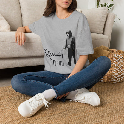 Banksy Walking The Dog — Urban Keith Haring Style Graphic Tee