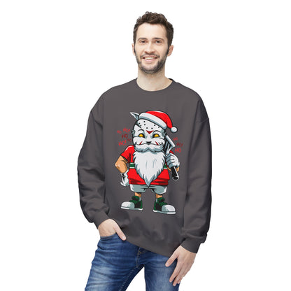 Santa Skull — Edgy Christmas Graphic Crewneck Sweatshirt