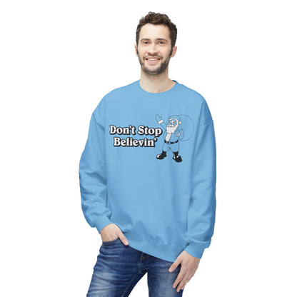 Christmas - 'Don't Stop Believin'' Santa Crewneck Sweatshirt