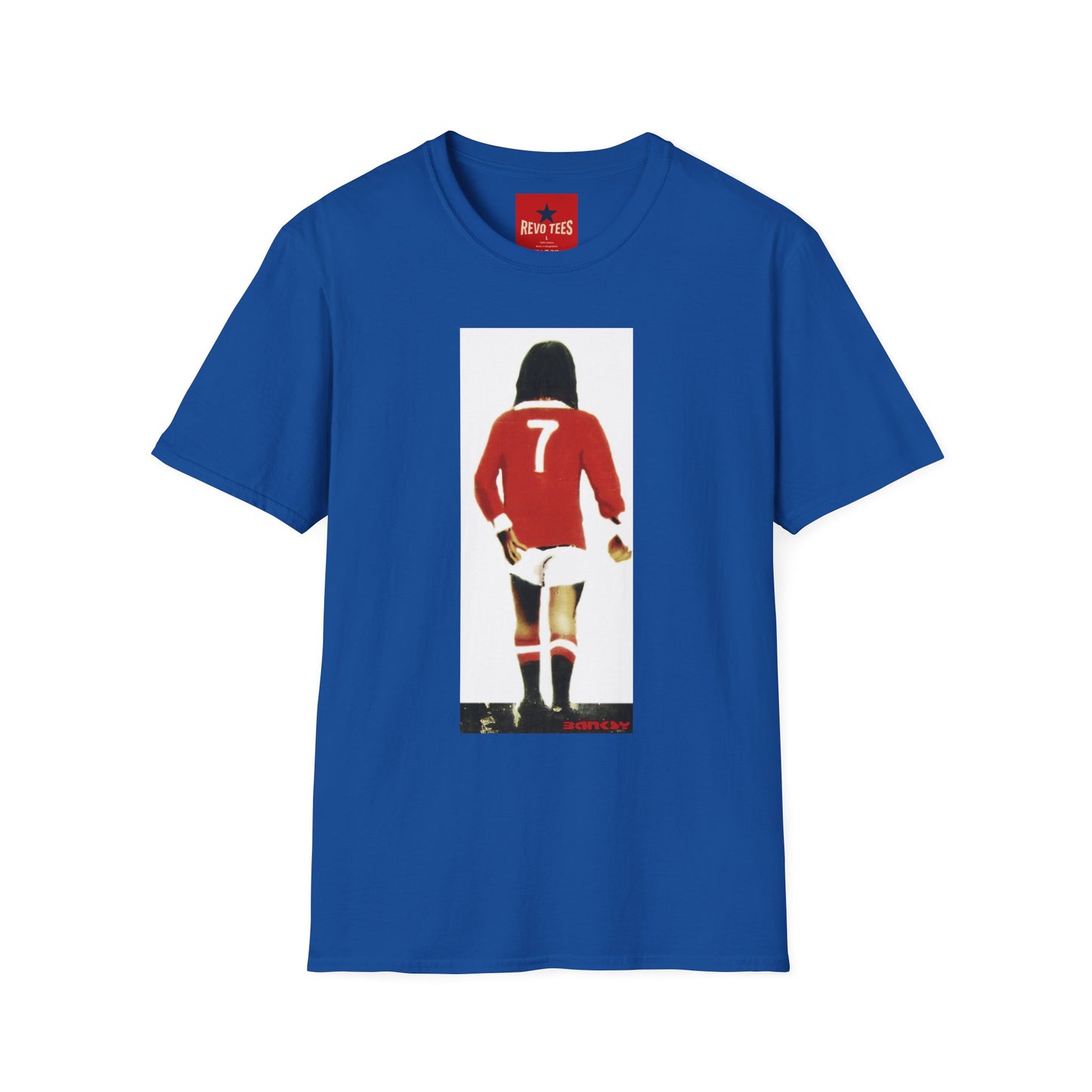 Banksy George Best Soccer Player No.7 Graphic T-Shirt — Retro Football Jersey Illustration