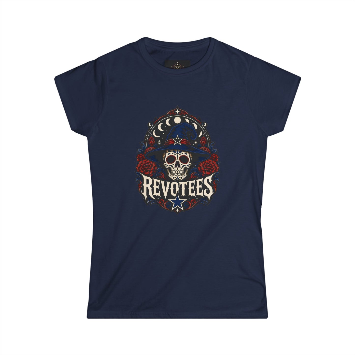 Revotees Skull Tee — Women's Gothic Americana Graphic T‑Shirt