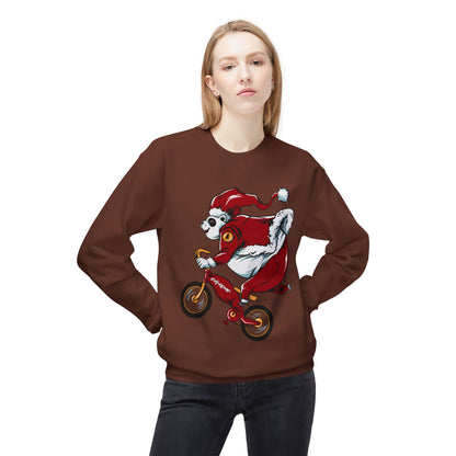 Santa Bear BMX Sweatshirt — Funny Christmas Cycling Holiday Crewneck