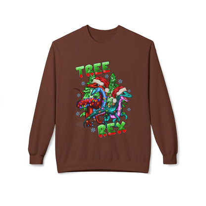 Tree Rex Christmas — Festive Dinosaur Holiday CrewneckSweatshirt